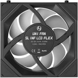 Lian Li UNI FAN SL-INF LCD FLEX 120 Wireless RGB case fans Zwart, 3 stuks, 120 x 124 x 28 mm, PWM, 3 stuks
