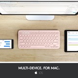 Logitech K380 for Mac Multi-Device Bluetooth Keyboard - Roze, toetsenbord Lichtroze, US lay-out, Bluetooth