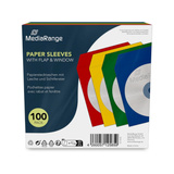 MediaRange CD/DVD Paper Sleeves Color-Pack 100 stuks, Bulk