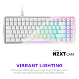 NZXT Function Elite MiniTKL, gaming toetsenbord Wit, US lay-out, NZXT Swift, NZXT Swift, 80%, Hot-swappable