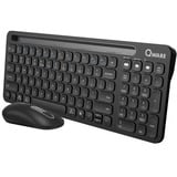 Qware Florence Draadloze Combo, desktopset Zwart, EU lay-out (QWERTY), Scissor, 1200 DPI, TKL, 2,4 GHz USB | Bluetooth