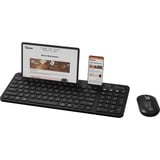 Qware Florence Draadloze Combo, desktopset Zwart, EU lay-out (QWERTY), Scissor, 1200 DPI, TKL, 2,4 GHz USB | Bluetooth