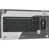 Qware Florence Draadloze Combo, desktopset Zwart, EU lay-out (QWERTY), Scissor, 1200 DPI, TKL, 2,4 GHz USB | Bluetooth