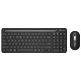 Qware Florence Draadloze Combo desktopset Zwart, EU lay-out (QWERTY), Scissor switches, 80% (TKL), 1200 DPI, 2,4 GHz USB | Bluetooth