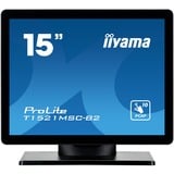 iiyama ProLite T1521MSC-B2 15" touchscreen monitor Zwart, Touch, VGA, HDMI, Audio