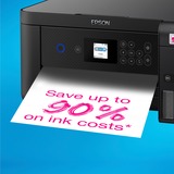 Epson EcoTank ET-2850 A4 multifunctionele Wi-Fi-printer met inkttank all-in-one inkjetprinter Zwart, Scannen, Kopiëren, Wi-Fi, inclusief tot 3 jaar inkt