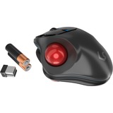 KeySonic KSM-6101RF-EGT business trackball Zwart/rood, 600 - 1000 DPI