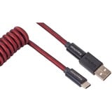 Keychron Premium Coiled Aviator Cable, Straight kabel Rood, 1,08 meter