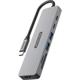 Sitecom 7-in-1 USB-C Power Delivery Multiport dockingstation Grijs