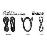 iiyama ProLite T2452MSC-W1AG 24" touchscreen monitor Wit, 100 Hz, Touch, HDMI, DisplayPort, USB, Audio