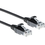 ACT Connectivity LSZH U/UTP CAT6 datacenter slimline patchkabel snagless met RJ45 connectoren Zwart, 2 meter