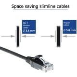 ACT Connectivity LSZH U/UTP CAT6 datacenter slimline patchkabel snagless met RJ45 connectoren Zwart, 2 meter