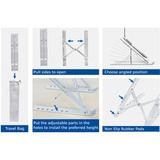 ACT Connectivity Laptopstandaard aluminium, opvouwbaar Aluminium, Hoogte verstelbaar in 7 standen