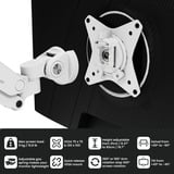 Arozzi Alzare Neo Duo - Gas Spring Monitor Arm - White monitorarm Wit