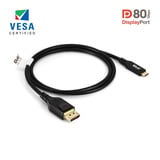 Club 3D USB-C naar DisplayPort DP80 bidirectioneel adapter Zwart, 1 meter, Vesa-gecertificeerd