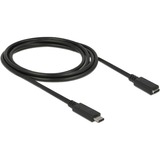 DeLOCK SuperSpeed USB-C 3.1 Gen1 Male > Female verlengkabel Zwart, 85542, 2 m