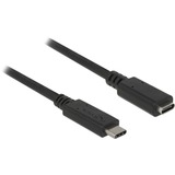 DeLOCK SuperSpeed USB-C 3.1 Gen1 Male > Female verlengkabel Zwart, 85542, 2 m