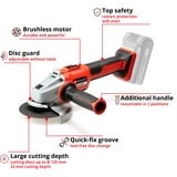 EINHELL AXXIO accu haakse slijper 18/125 Q Rood/zwart, Accu en oplader niet inbegrepen