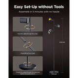 Govee Tree Floor Lamp Zwart, 2.4GHz wifi + Bluetooth
