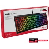 HyperX Alloy Elite 2 RGB, gaming toetsenbord Zwart, US lay-out, HyperX Red, RGB led, Pudding Keycaps 