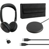 Jabra JBR Evolve2 65 Flex Link380c MS Duo WLC on-ear headset Zwart