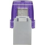 Kingston DataTraveler microDuo 3C 128 GB usb-stick Paars/transparant, USB-A + USB-C