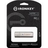 Kingston IronKey Locker+ 50 32 GB usb-stick aluminium, USB 3.2 Gen 1