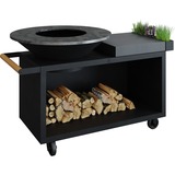 OFYR Island Black 100 PRO Donker Grijs Keramiek barbecue Zwart/donkergrijs, Ø 100 cm