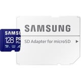 Samsung PRO Plus 128 GB microSDXC (2023) geheugenkaart Blauw, UHS-I U3, Class 10, V30, A2
