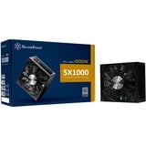 SilverStone SST-SX1000-LPT V1.1, 1000 Watt voeding  Zwart, 6x PCIe, Kabel-management