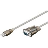 goobay USB-A naar 9-pin serieel (RS232) converterkabel Transparant, 1,5 meter