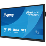 iiyama ProLite TE7513A-B3AG 75" 4K UHD touchscreen monitor Zwart, HDMI, DisplayPort, USB-C, Audio, LAN, WiFi-6E, BT 5.0, Android, Touch