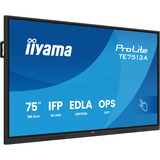 iiyama ProLite TE7513A-B3AG 75" 4K Ultra HD touchscreen monitor Zwart, 1x DisplayPort, 2x HDMI, 3x USB-C, 5x USB-A, 2x RJ-45, HDMI, DisplayPort, USB-C, Audio, LAN, WiFi-6E, BT 5.0, Android, Touch