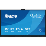 iiyama ProLite TE7513A-B3AG 75" 4K Ultra HD touchscreen monitor Zwart, 1x DisplayPort, 2x HDMI, 3x USB-C, 5x USB-A, 2x RJ-45, HDMI, DisplayPort, USB-C, Audio, LAN, WiFi-6E, BT 5.0, Android, Touch