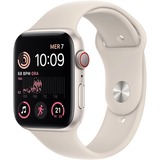 Apple Watch SE smartwatch Wit, 44mm, Sterrenlicht sportbandje, Aluminium, GPS + Cellular