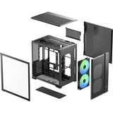 DeepCool CG590 MESH 2F midi tower behuizing Zwart | 2x USB-A | 1x USB-C | RGB | Window