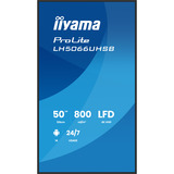 iiyama ProLite LH5066UHSB-B1AG 50" 4K Ultra HD Public Display Zwart, HDMI, USB-C, LAN, WiFi, Audio, Android
