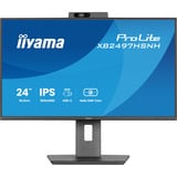 iiyama ProLite XB2497HSNH-B1 23.8" monitor Zwart, HDMI, DisplayPort, LAN, Audio, USB-C, Webcam