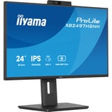 iiyama ProLite XB2497HSNH-B1 23.8" monitor Zwart, HDMI, DisplayPort, LAN, Audio, USB-C, Webcam