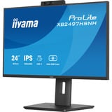 iiyama ProLite XB2497HSNH-B1 23.8" monitor Zwart, HDMI, DisplayPort, LAN, Audio, USB-C, Webcam