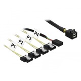 DeLOCK Cable Mini SAS HD SFF-8643 > 4x SATA 7 pin Reverse + Sideband 0.5m kabel 