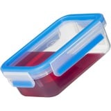 Emsa Clip & Close vershoudbakjes 0,55 L doos Transparant/blauw, 3 stuks, rechthoekig