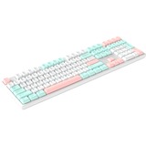 HelloGanss HS108T GC12 RGB mechanisch toetsenbord Wit, US lay-out (QWERTY), Gateron Yellow, 100%, RGB leds, PBT Doubleshot keycaps, hot swap, 2,4 GHz / Bluetooth / USB-C