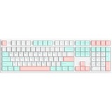 Hello Ganss HS108T GC12, toetsenbord Wit/mint, US lay-out, Gateron Yellow, RGB leds, PBT Doubleshot keycaps, hot swap, 2,4 GHz / Bluetooth / USB-C