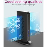 ICY BOX IB-DK2252AC dockingstation Zwart, USB-A, HDMI, DisplayPort