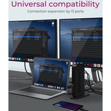 ICY BOX IB-DK2252AC dockingstation Zwart, USB-A, HDMI, DisplayPort