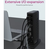 ICY BOX IB-DK2252AC dockingstation Zwart, USB-A, HDMI, DisplayPort