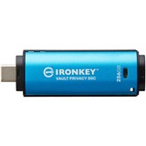 Kingston IronKey Vault Privacy 50 256 GB usb-stick Lichtblauw/zwart, USB-C 3.2 Gen 1