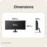 LG UltraWide 34U601B-B 34" curved monitor Zwart, HDMI, DisplayPort, AMD FreeSync, 120 Hz