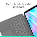 Logitech Combo Touch iPad Air 11" (M2), iPad Air (4e en 5e generatie - 2020, 2022) Keyboard Case Zwart, US-International lay-out (QWERTY), 75%